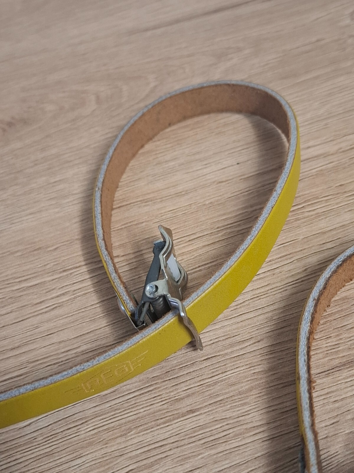 Retro Bicycle Parts NOS Leather Pedal Straps – Yellow, 36cm x 1cm