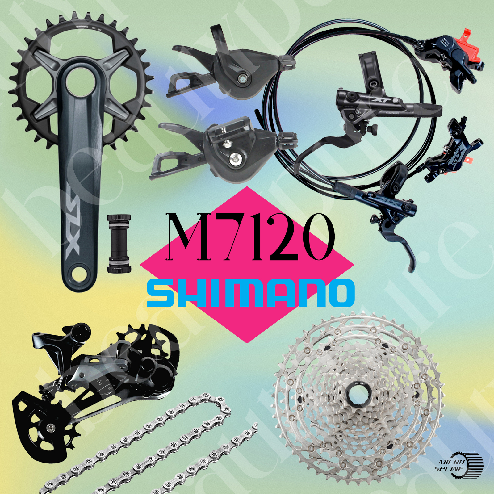 MTB Shimano SLX M7100 M7120 12spd Brakes Groupset w/CS-M6100 10-51T