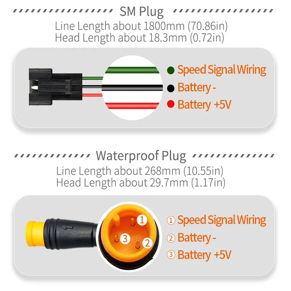 Ebike 130X Thumb Throttle 24V 36V 48V 60V 72V 3 PIN Connector Waterproof/SM Plug