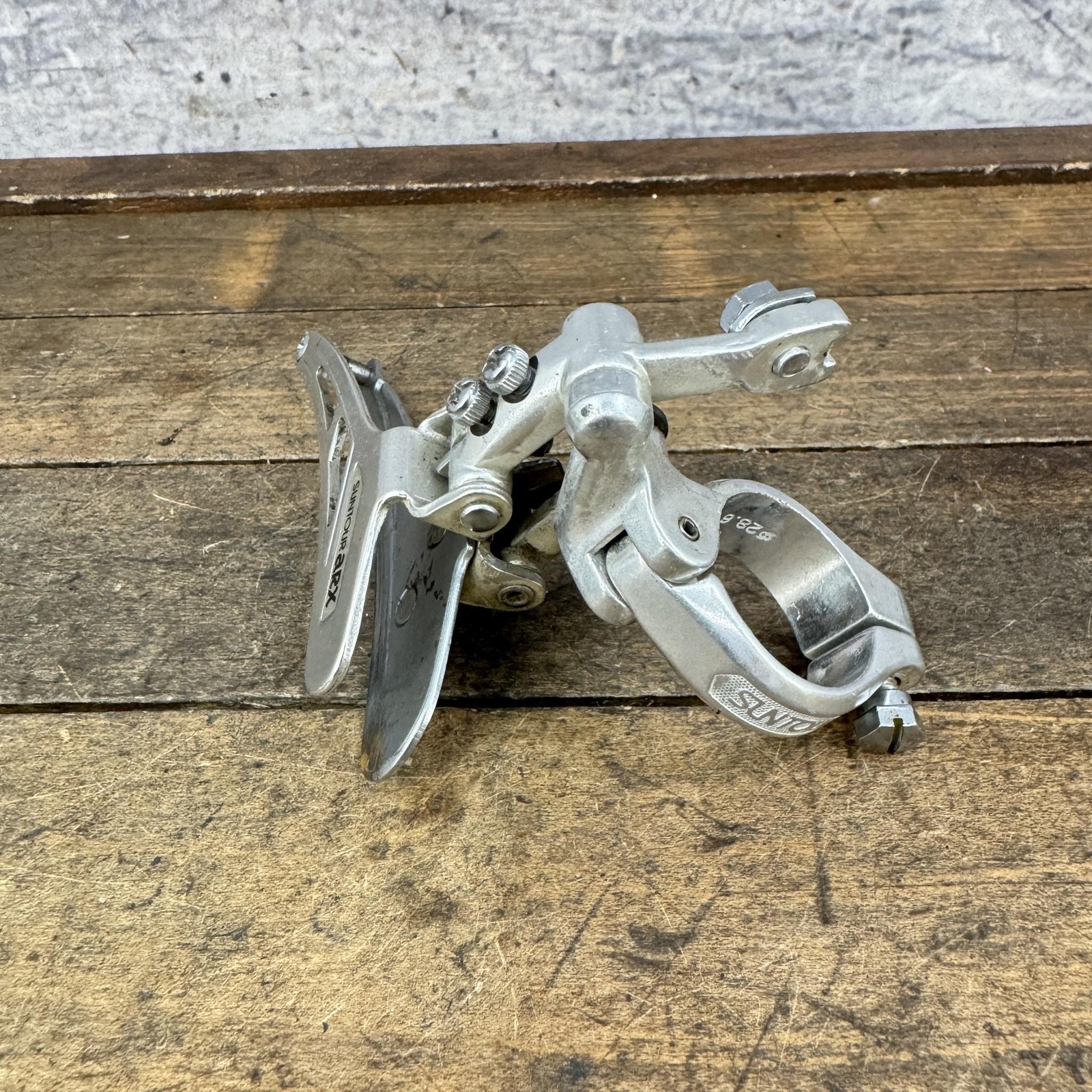 Vintage Suntour ARX Front Derailleur 28.6 Mm Clamp Bottom Pull Japan Silver.