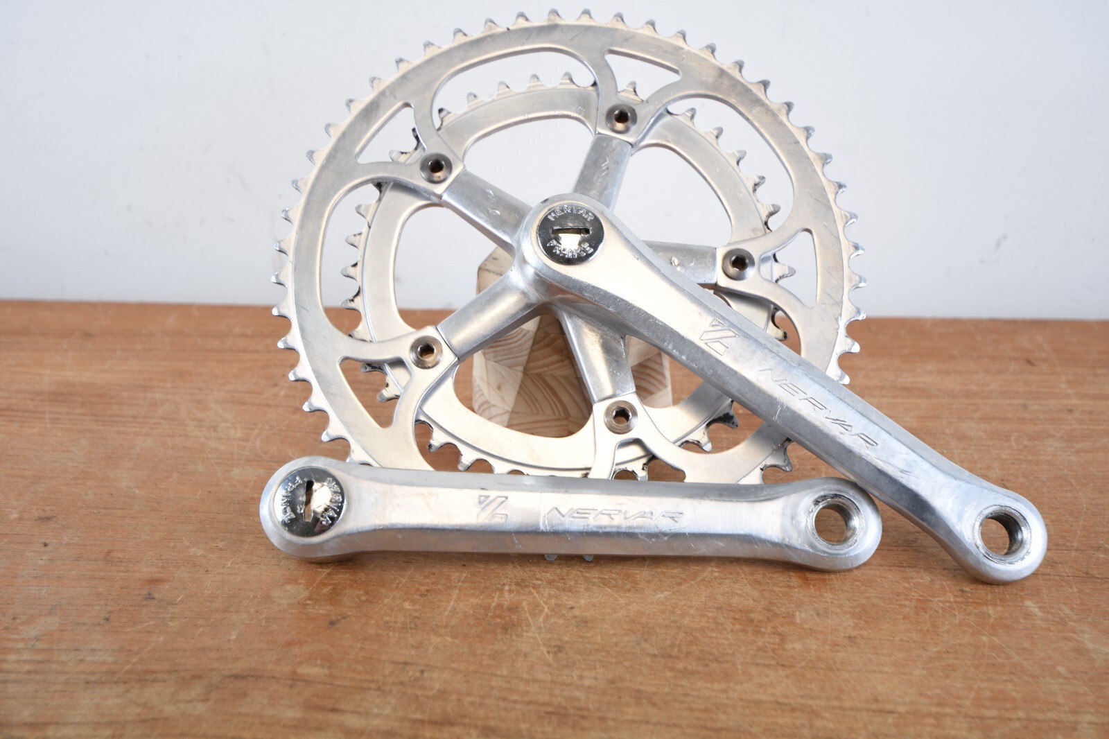 Vintage Nervar Crank Set France Alloy Square Road 9/16 English