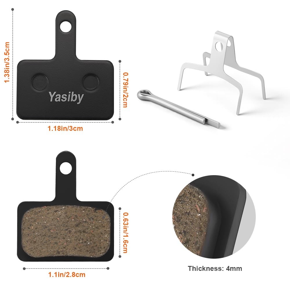 4 Pairs MTB Disc Brake Pads Resin & Semi-Metallic Quiet W/ Install Kit E-Bike U