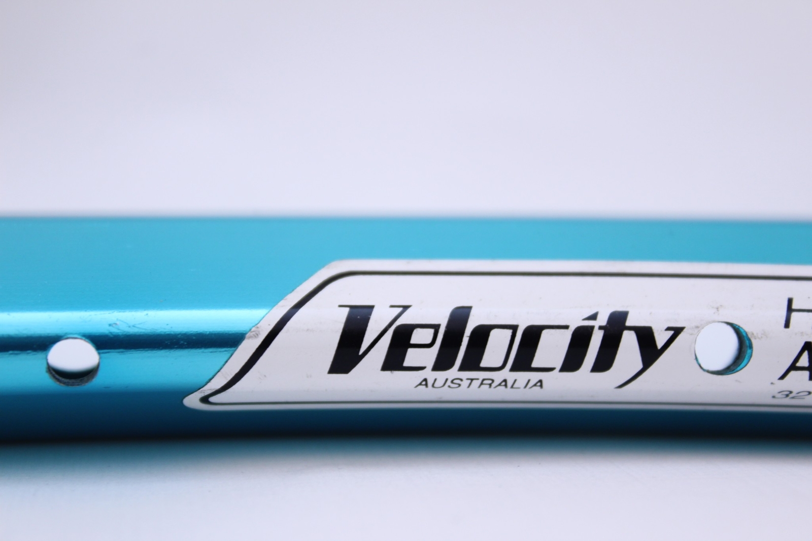 Blue Used Anodized Velocity 650 c 32 Hole Presta Valve Rim, Made in Australia
