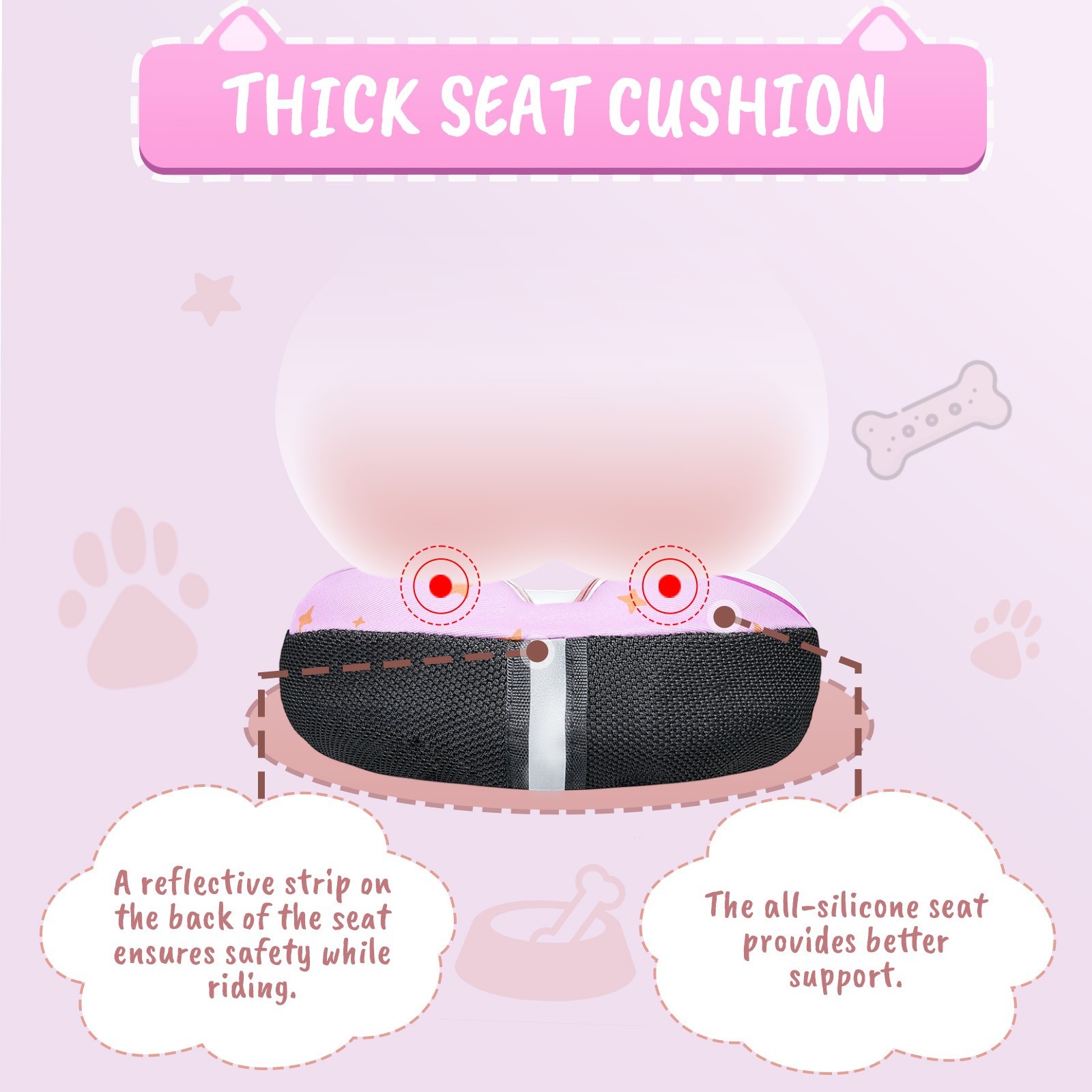 Kids Bike Seat Cushion for Girls, Gel Padded Bike Seat Cover for Child