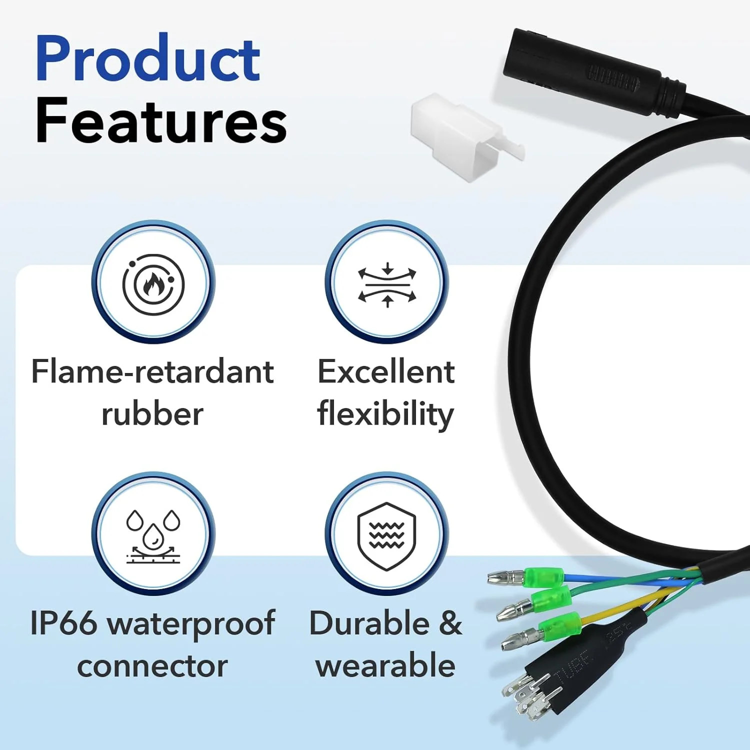 9 Pin Hub Motor Convert Extension Cable, Waterproof Connector 36V 48V 72V Electr
