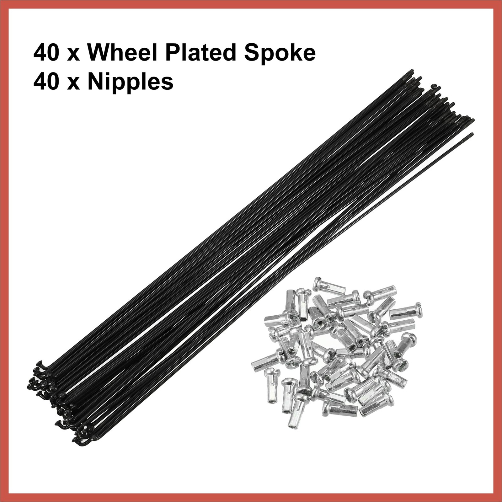 40 Pcs Bicycle Steel Spokes Heavy Duty Wheel Replacement Wire Tension Rods