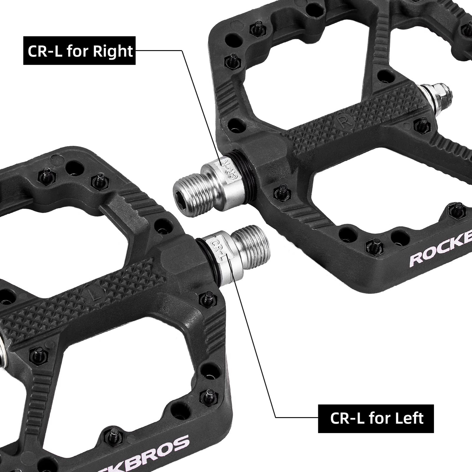 ROCKBROS Mountain Bike Pedals Flat MTB 110mm (4.33 inches), black