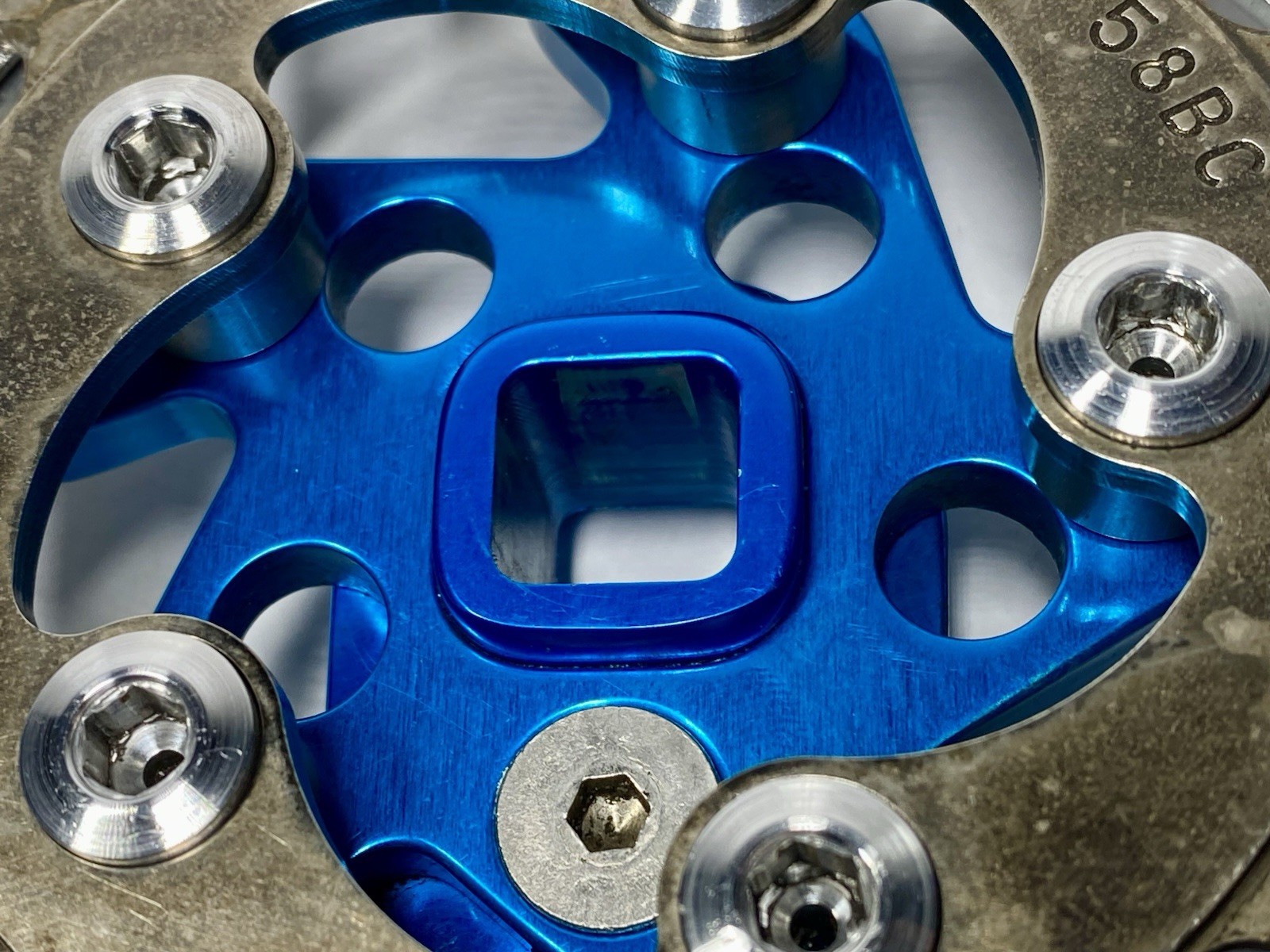 Kooka Blue Anodized MTB Crankset 175mm w/ BB-UN71 & REAL 22T Ring Vintage CNC