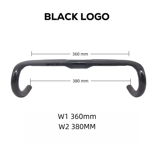 Road Bike Handlebar 380mm/400mm/420mm/440mm Black Matt Fully Internal Routing