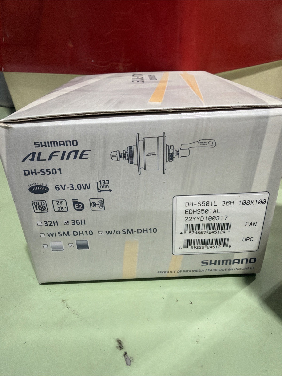 Shimano Alfine Front Dynamo Hub DH-S501 36H 108×100