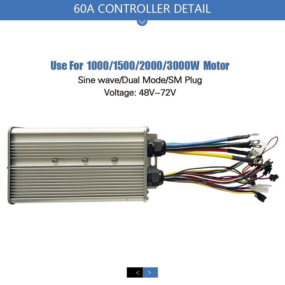 Electric Bicycle Controller 1000W 1500W 2000W 3000W 60A Sinewave Controller