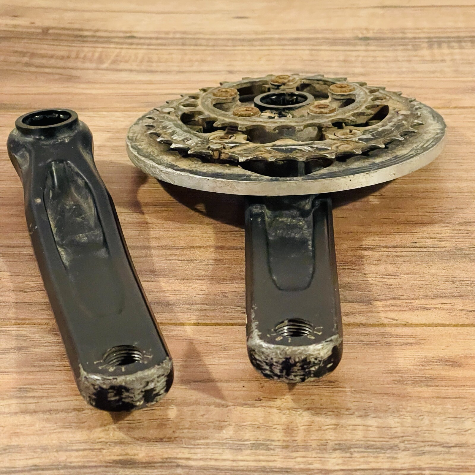 Race Face North Shore DH Crankset 175 ISIS 94BCD 58 BCD Bash Ring WORN CHAINRING