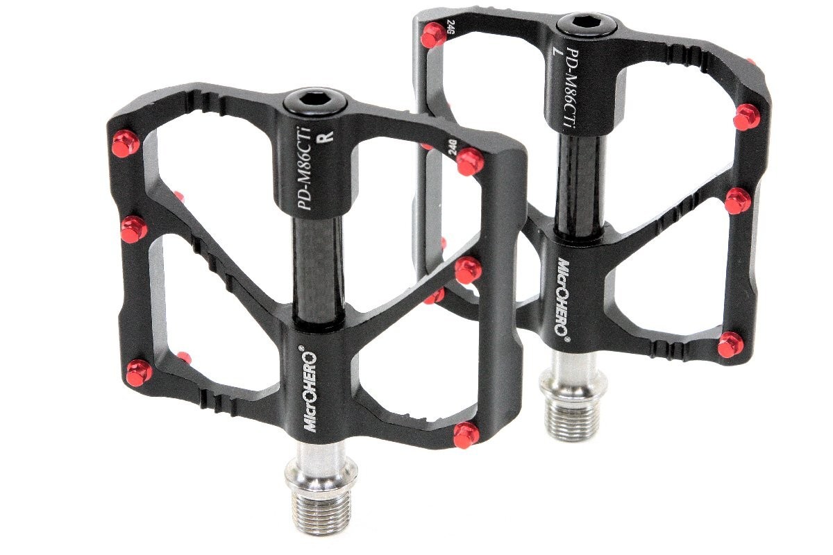MicrOHERO Titanium Flat Pedals Ultra Light 220g MTB BMX Cross Bike Sealed