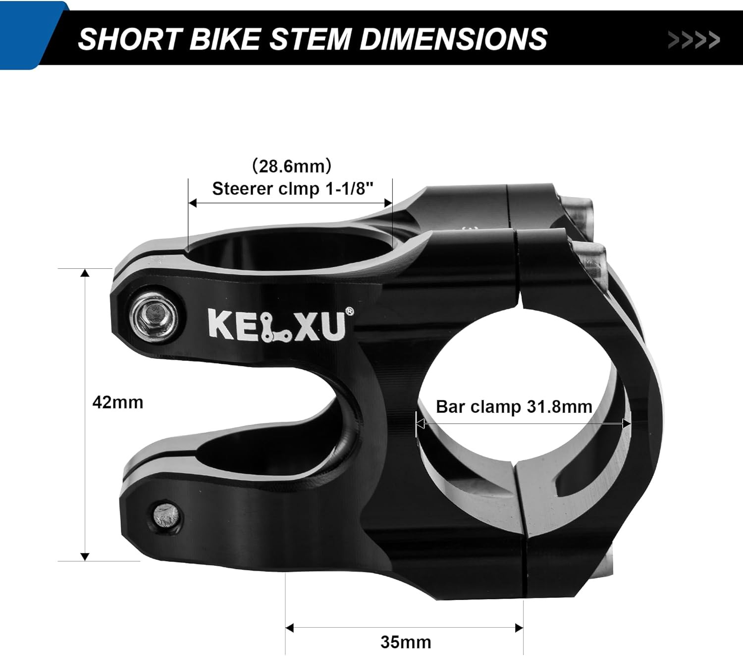 Bike Stem 31.8 Lightweight CNC Aluminum Alloy Short MTB Stem 35Mm Handlebar Stem