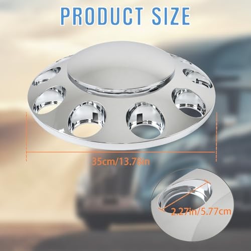 2 Chrome Front Hub Axle Cover Center Caps with 33mm Lug Nut Covers Replacement