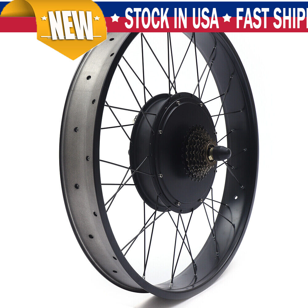 26″ Rear Hub Motor LCD E-Bike Electric Bicycle Conversion Kit Fat Tire 48V 1500W