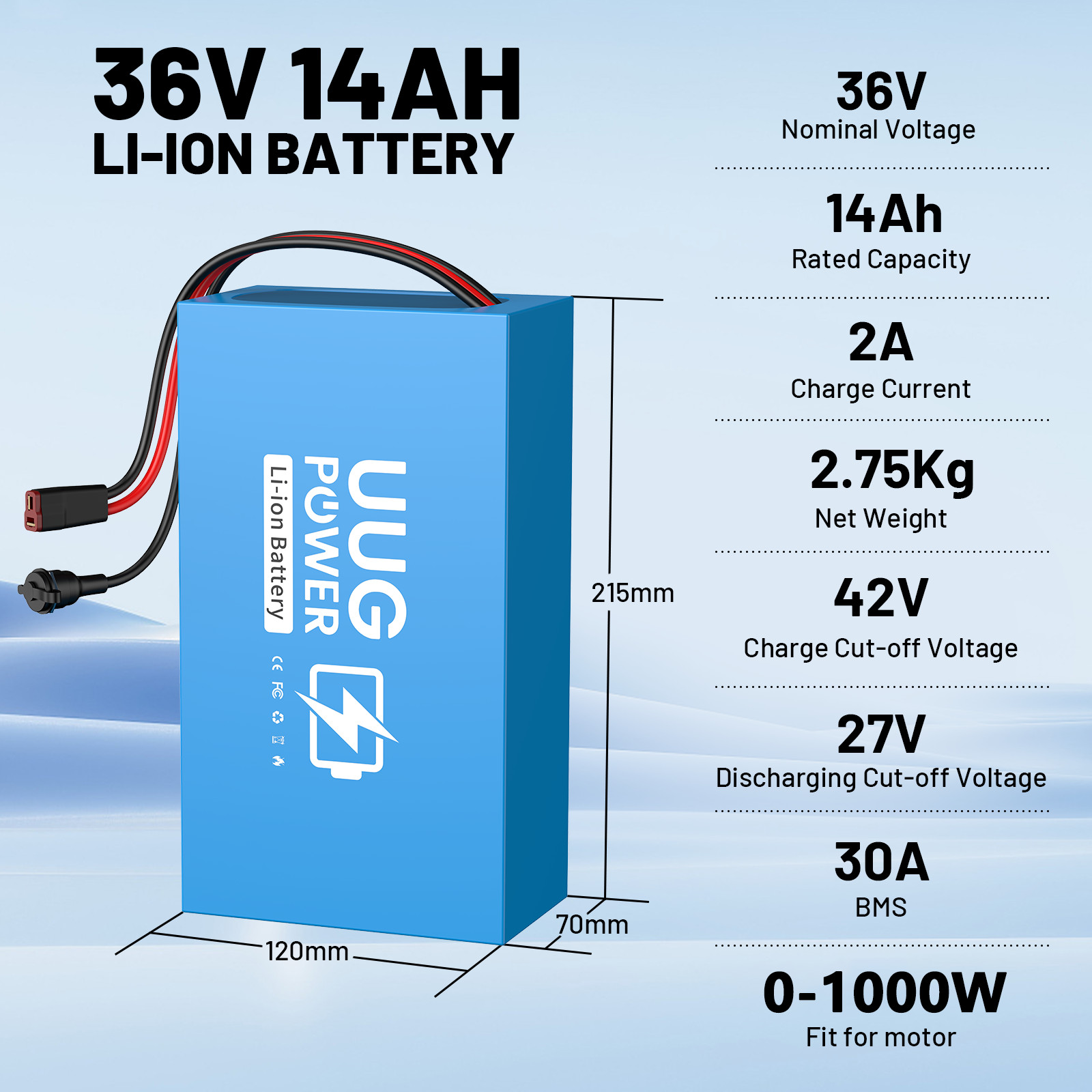 36V/48V 10Ah 14Ah Ebike Battery For 200W-1500W Motor Li-ion Electric Bicycle