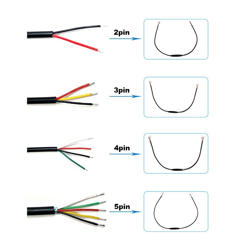 Waterproof M8 8mm 2 3 4 5 6 Pin Bicycle Plug female male Scooter Brake Cable