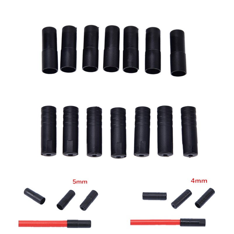 100Pc 4/5mm Bike Bicycle Plastic Speed Chaning Brake Cable Wire Tips Caps Crimp!