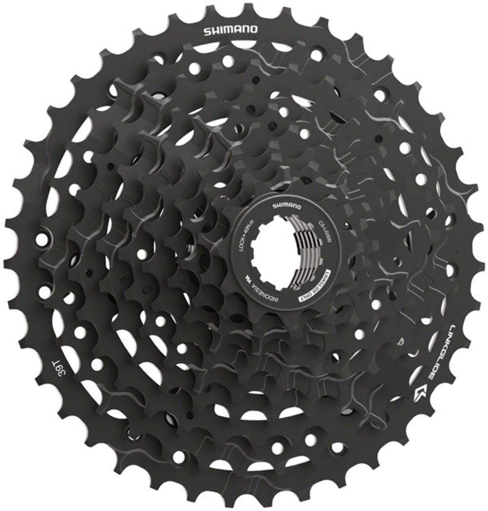 Shimano CUES CS-LG300-10 Cassette – 10-Speed, 11-39t, LINKGLIDE, Black