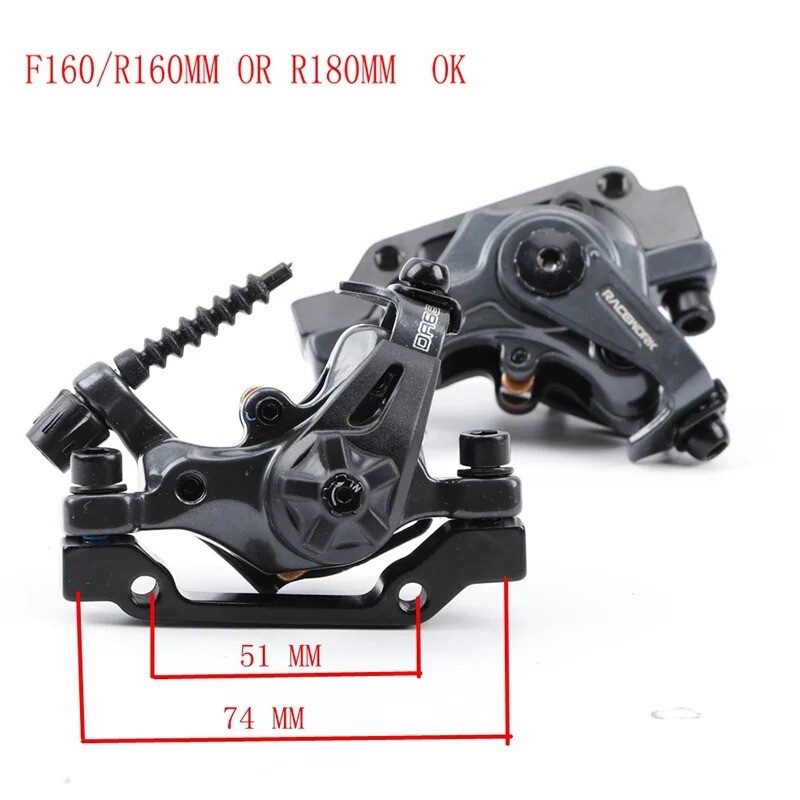 1 Pair Bicycle Brake Caliper Mechanical Disc Caliper MTB Pushe Piston Disc Brake
