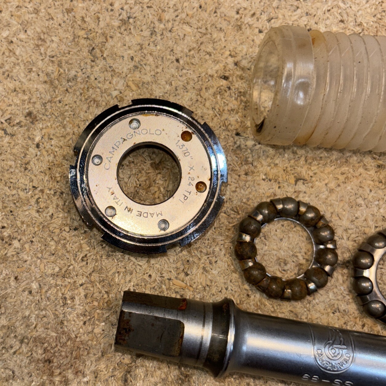Vintage Campagnolo Super Record Bottom Bracket English Thread 109mm Hollow Axle