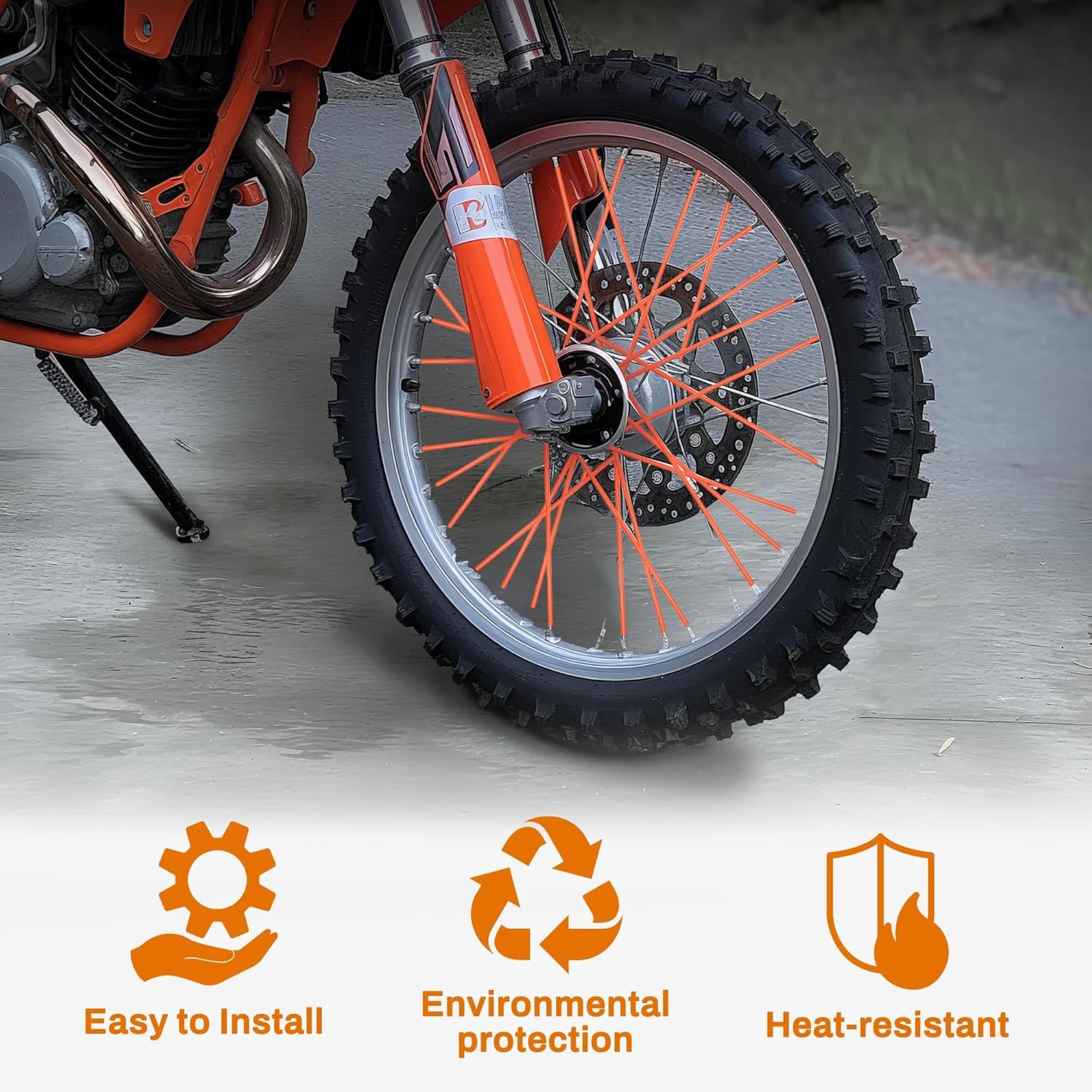 72PCS Spoke Skins Covers For Motocross Dirt Bike Wheel Rim Guard Protector Wraps