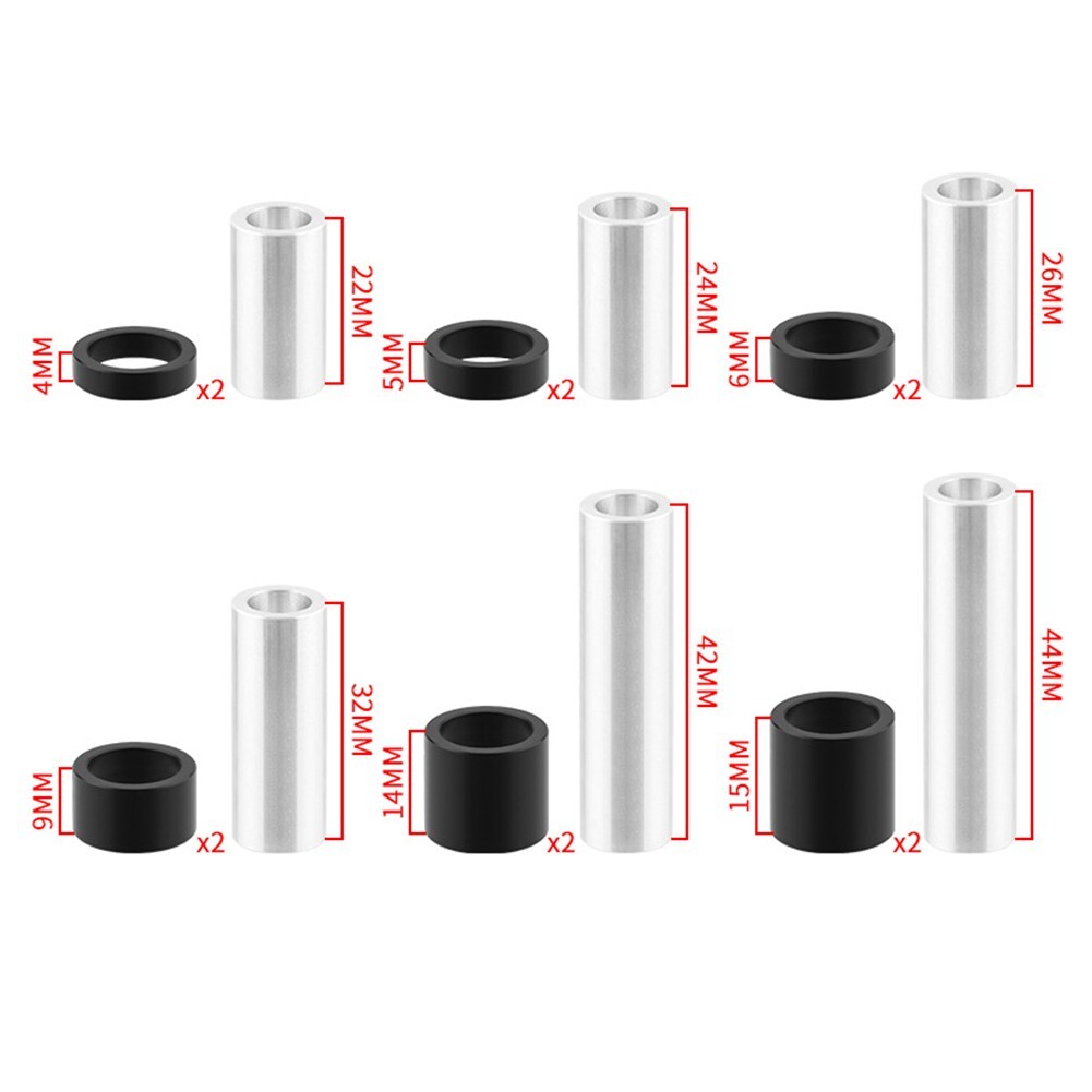 2pcs MTB Bicycle Rear Shock Bushings Aluminum Alloy with Spacers