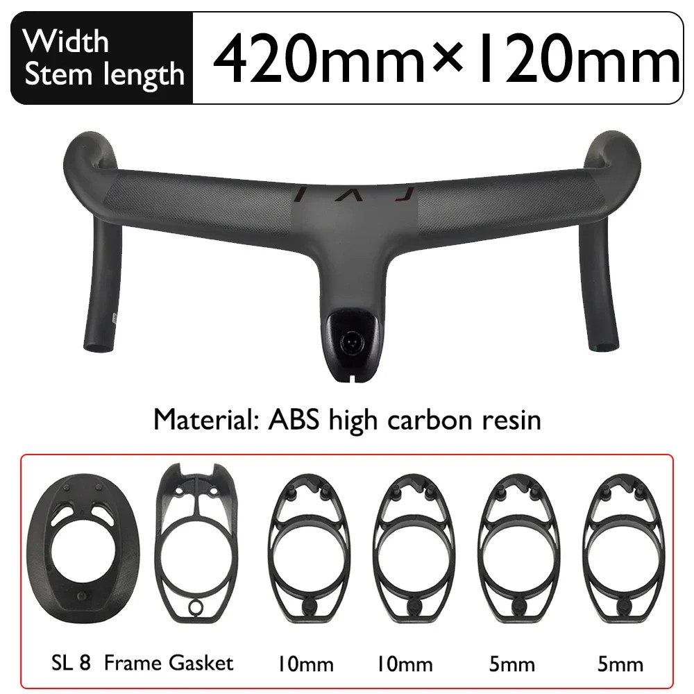 Road Bike Carbo Handlebar 6 Degree Stem Internal Cable Routing Cockpit Di2