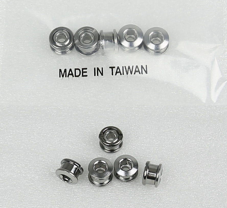BICYCLE BIKE STEEL SINGLE CHAIN RING CHAINRING CRANK NUTS BOLTS SCREWS – SILVER