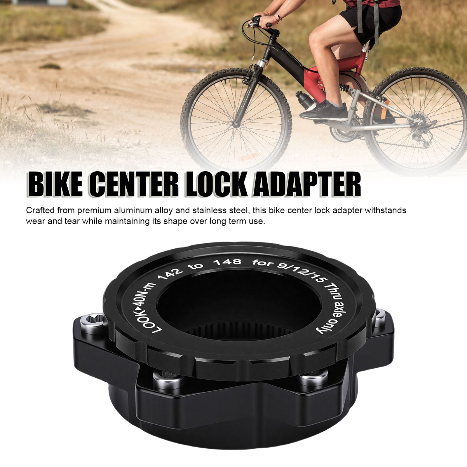 Bike Center Lock Adapter 142mm To 148x12mm Center Lock To 6 Bolt Adapter Fo HQAY
