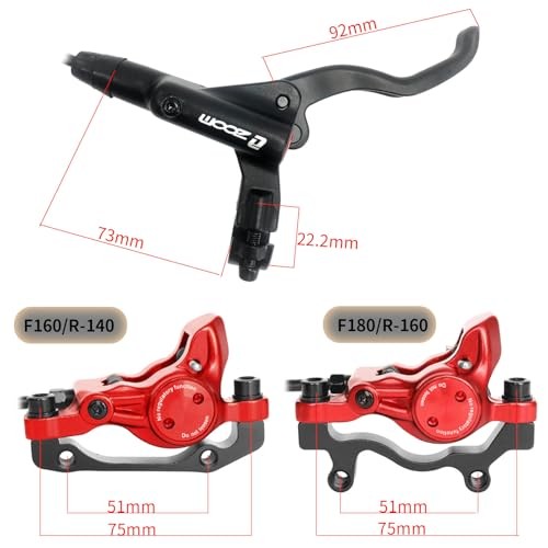 Zoom HB875 Hydraulic Disc Brakes Set, Black, Mountain Bike HB875-Black-After