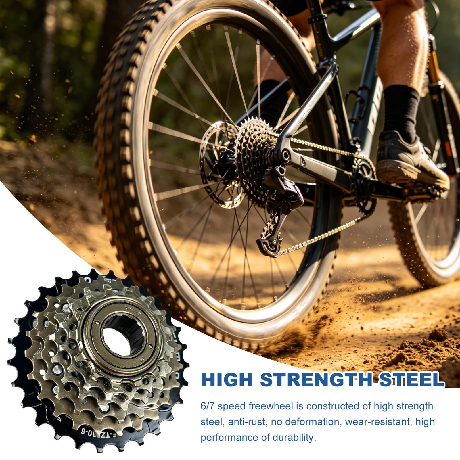 6 Speed Bike Freewheel Cog Threaded Cassette Sprocket Mountain Cycling