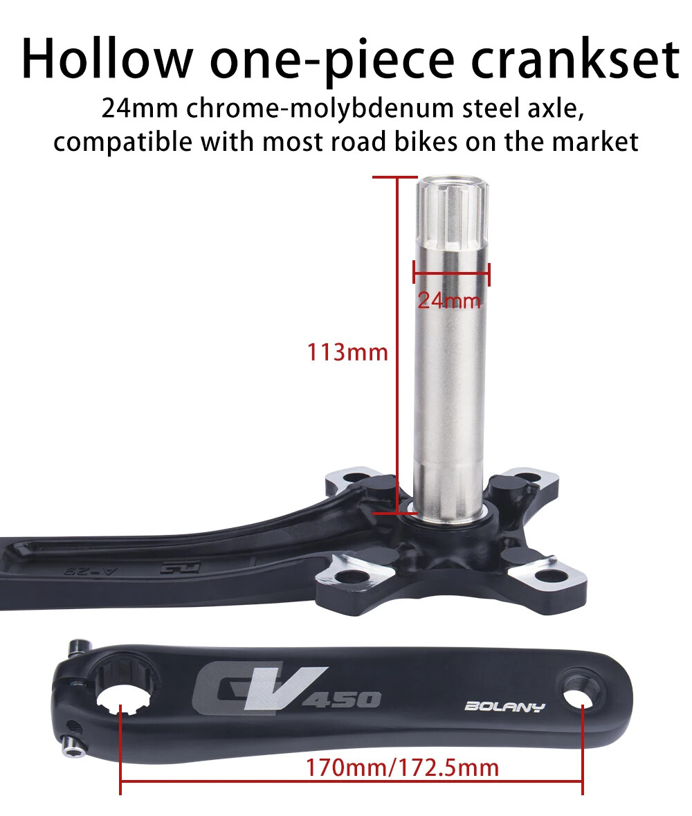Gravel Road Bike Crankset 42T Chainring MTB Bike Crank Arm 170mm With BB
