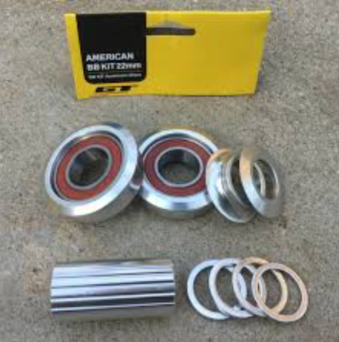 GT POWER SERIES AMERICAN BOTTOM BRACKET 22MM SILVER BMX BIKE BB KIT PROFILE HARO