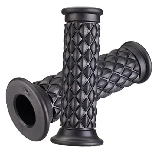 Motorcycle Hand Grips with Bar End Cap, Non Slip Rubber Handlebar Thruster
