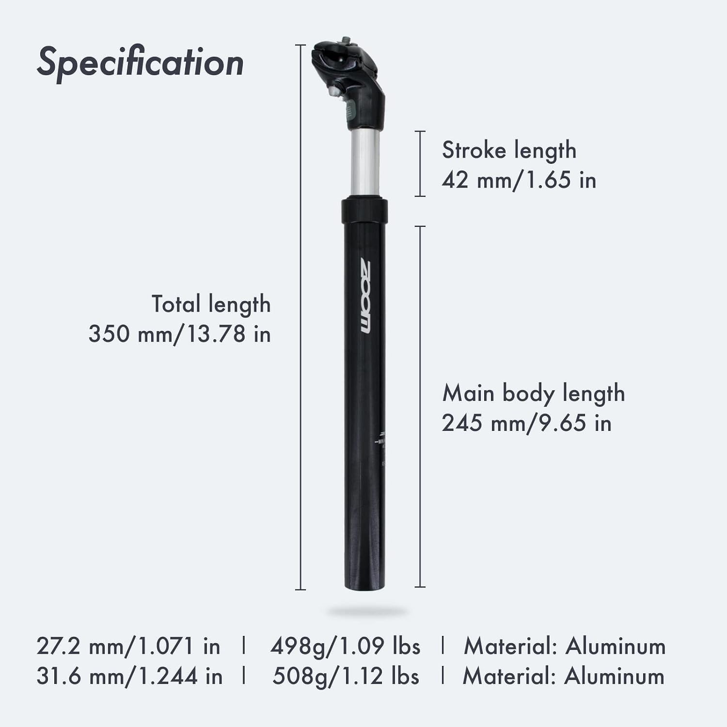 Bike Suspension Seatpost Shock Absorber Damper Post 27.2 30.9 31.6 mm, Lightw…