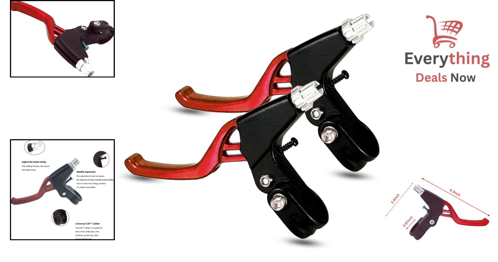 1 Pair Universal Aluminum Alloy Bicycle Brake Levers 2.2cm for MTB BMX Road Bike