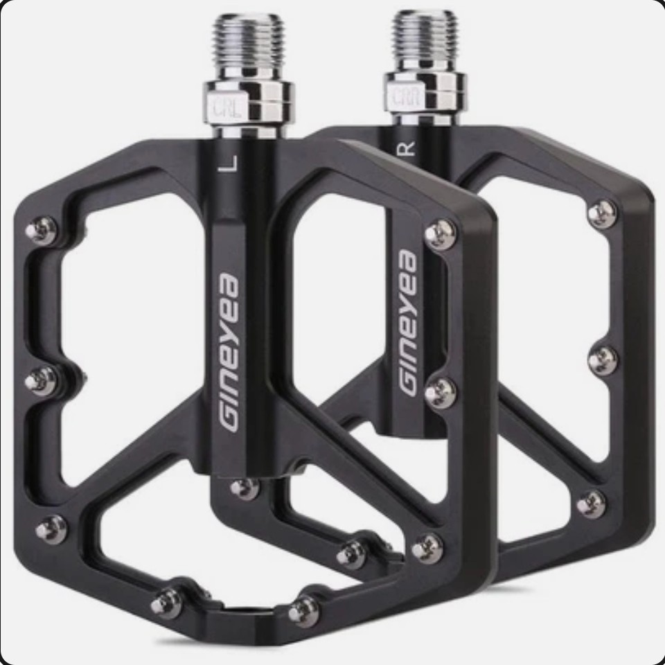 Gineyea Mountain / BMX Bike Pedals, Aluminum Alloy, 3 Sealed Bearings, Black