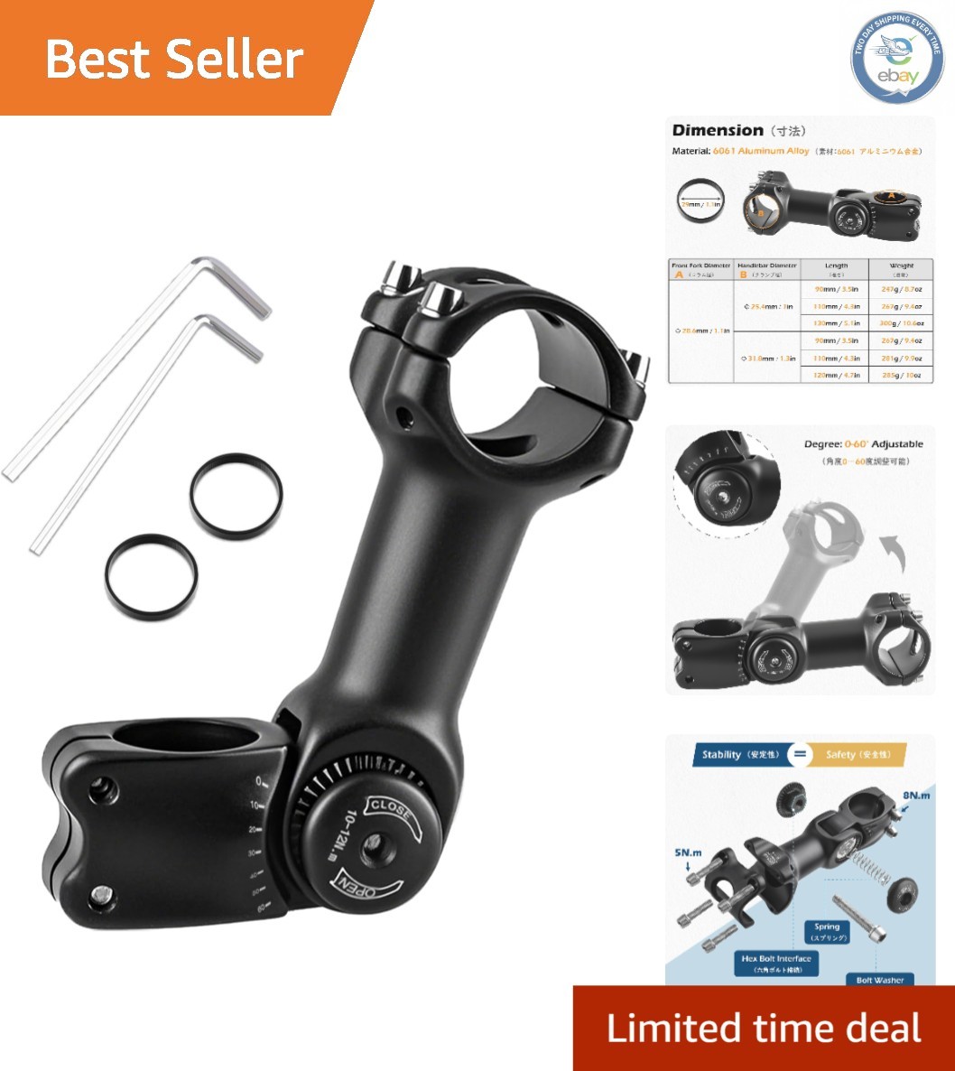 Aluminum Bike Handlebar Extender Stem 31.8mm for Road & Mountain Bikes