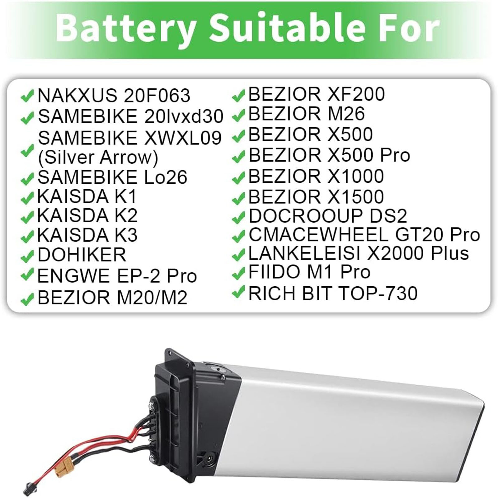 48V 10Ah Sliverfish Lithium-ion Battery For 500W Electric Bicycle E-bike Battery