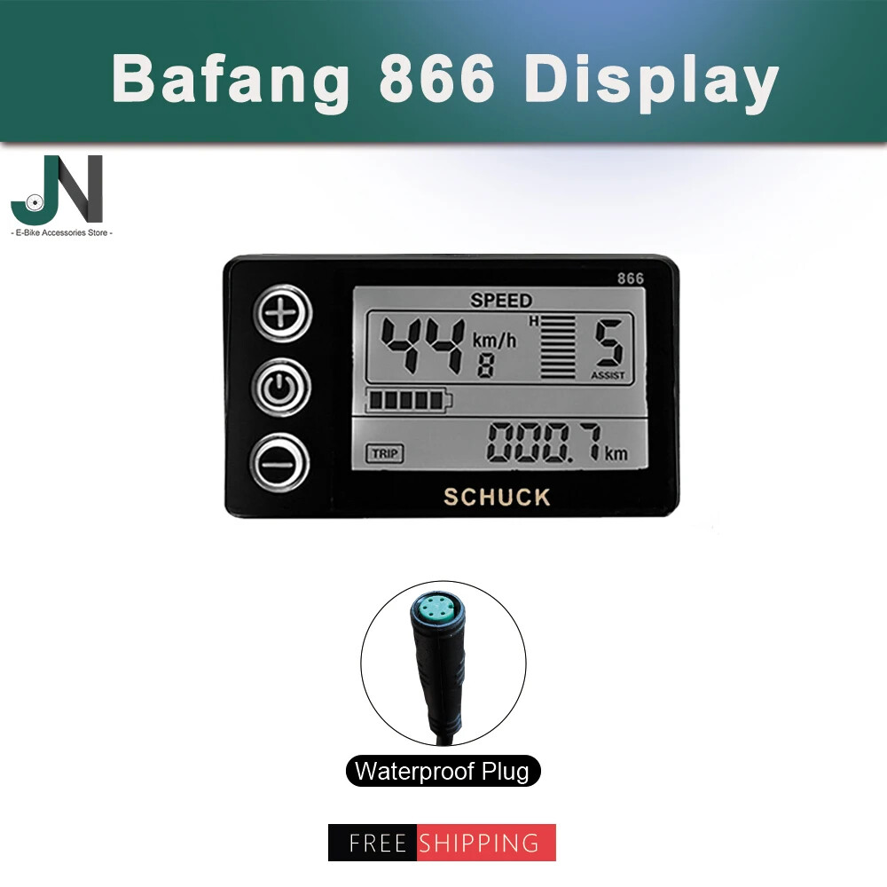 S866 LCD Display with 5 Pin Waterproof Female Connector for E-Scooter E-bike