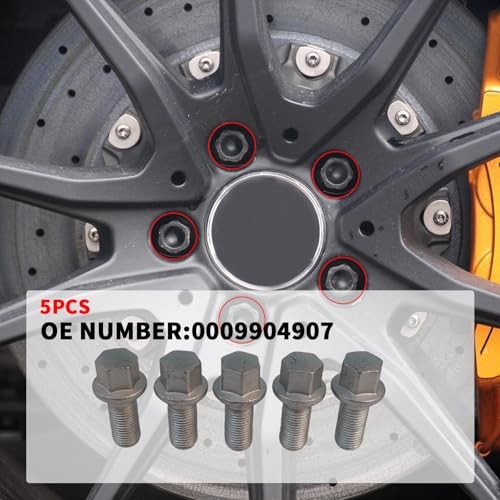 M14 x 1.5 mm Wheel Lug Bolts Nuts for Mercedes Benz 2003-2018 A B C E 5PCS
