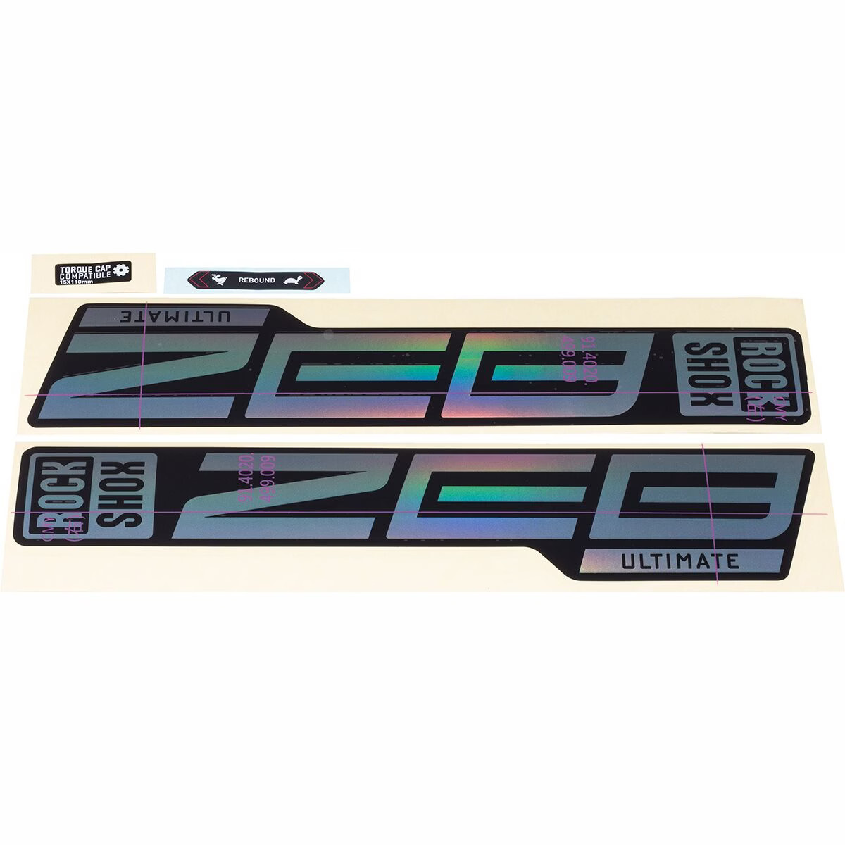 RockShox ZEB Ultimate Decal Kit Rainbow Foil, One Size