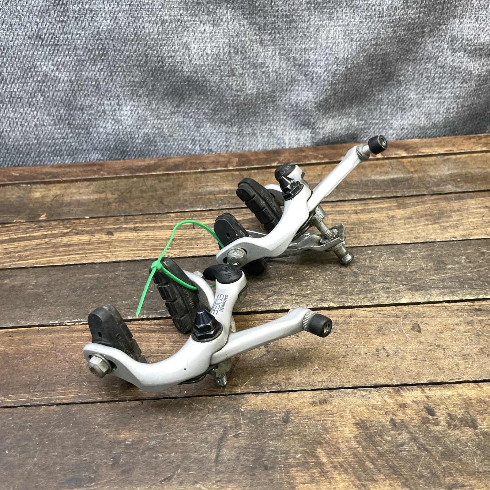 Vintage Dia-Compe BRS Edge Caliper Brake Set Silver Road Bike F/R Pair Side Pull
