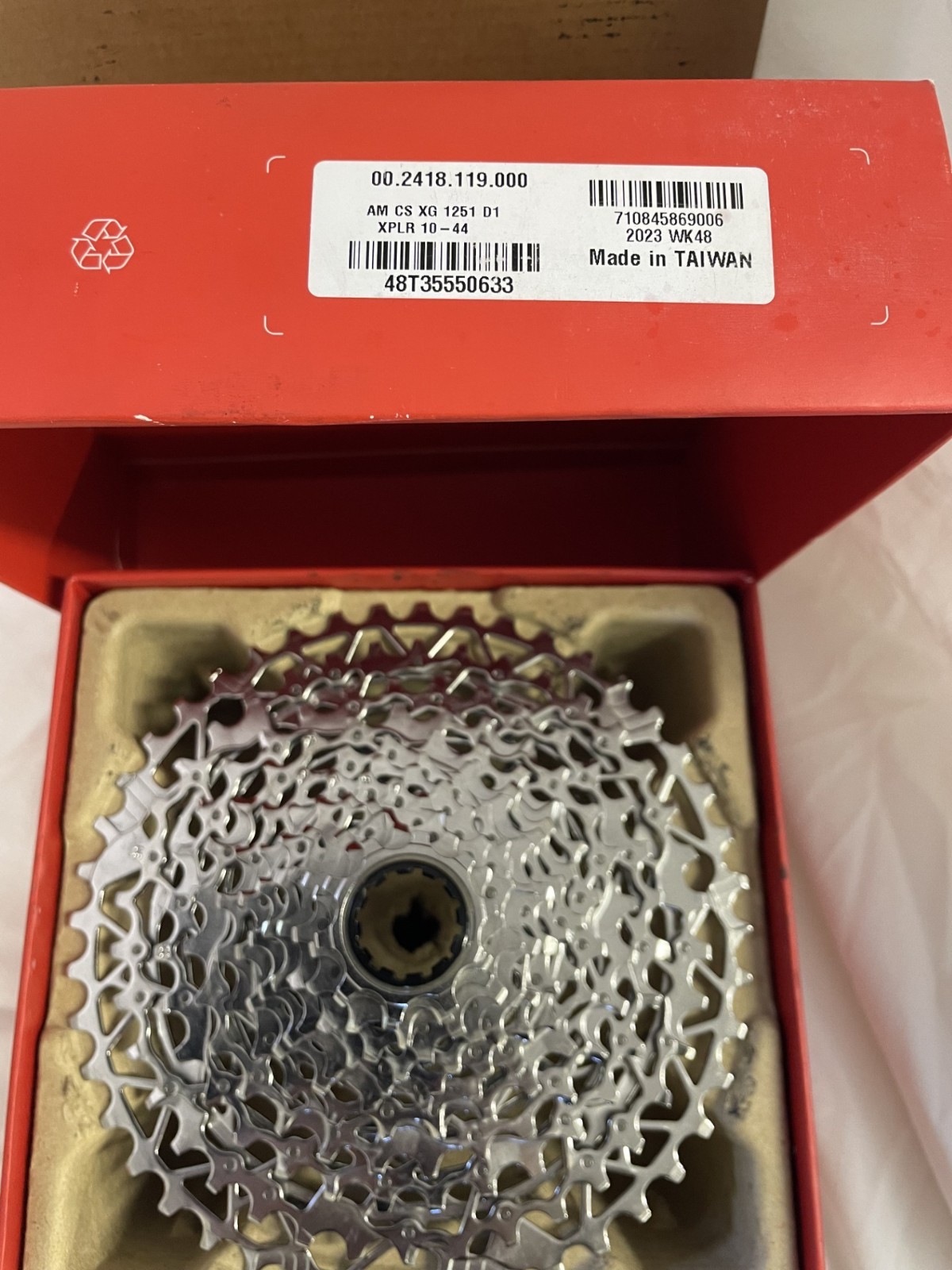 SRAM Rival 12-Speed 10-44t Silver Cassette for XDR CS-XG-1251-D1