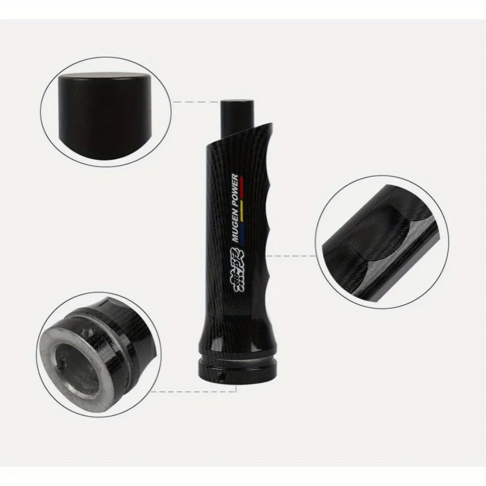 1PCS Mugen Carbon Fiber Aluminum Car Handle Hand Brake Sleeve Universal Fitment