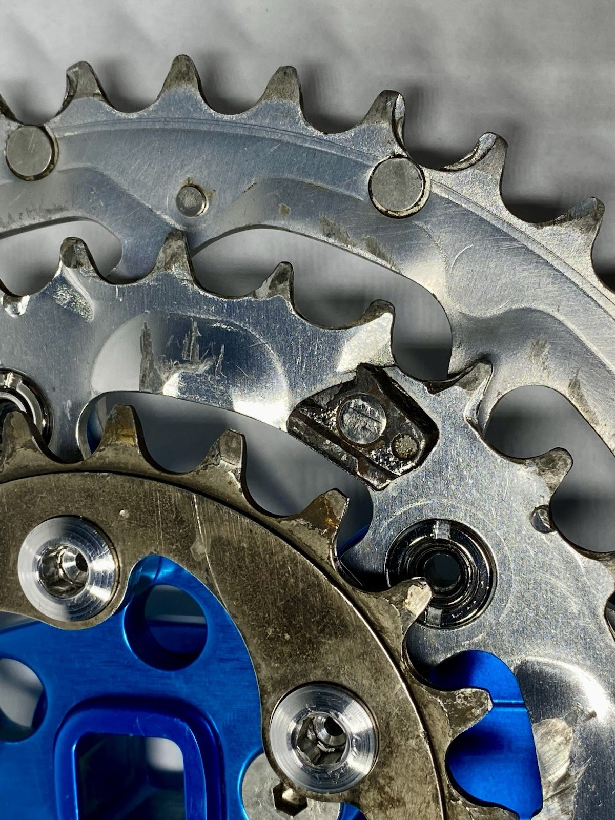 Kooka Blue Anodized MTB Crankset 175mm w/ BB-UN71 & REAL 22T Ring Vintage CNC