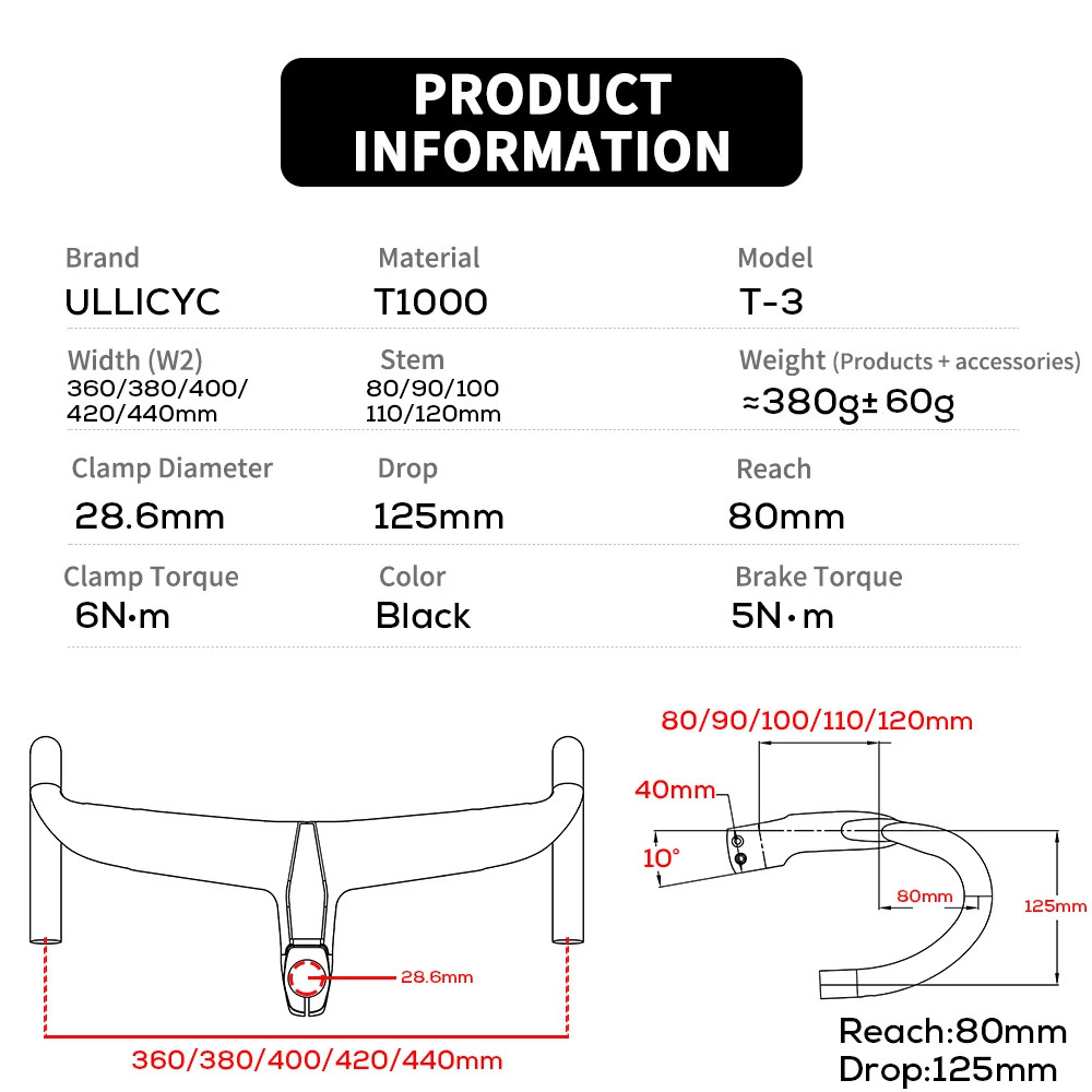 Carbon Road Bicycle Handlebar Di2 Integrated Handlebar 360mm Cockpit with Mount