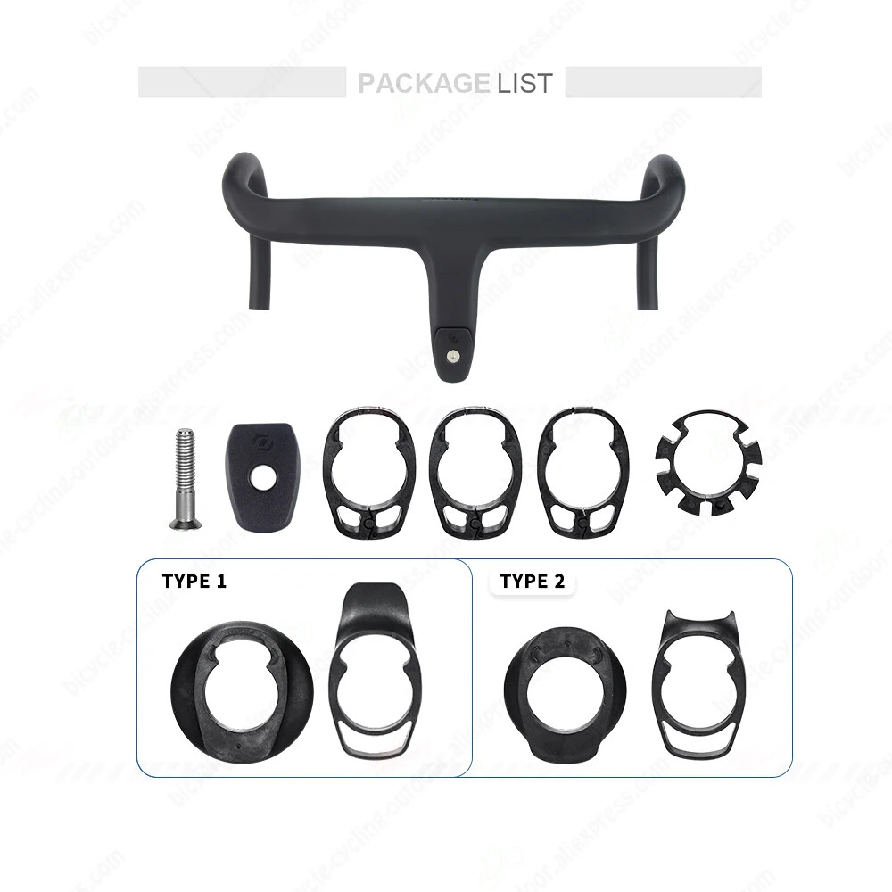 Road Bike Integrated Handlebar Cable Di2 Full Carbon Handlebar with Spacers Part